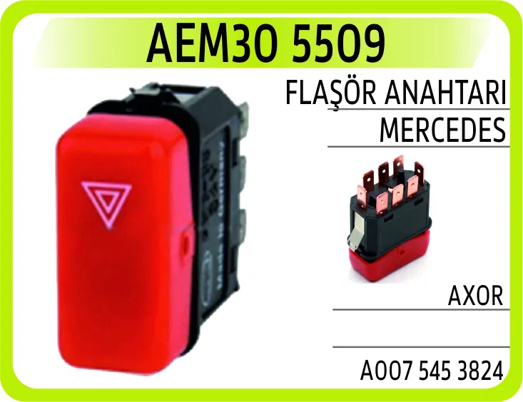 A0075453824 Flaşör Anahtarı Mercedes Axor | 5509 AEM