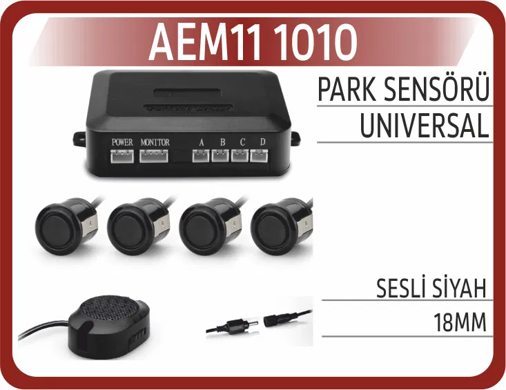 Park Sensörü Sesli Siyah 18mm | AEM11-1010 AEM