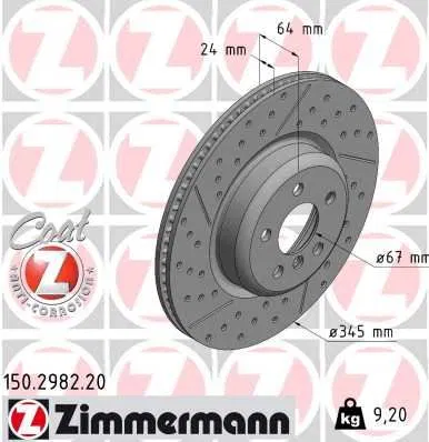34206896227 Fren Disk BMW 3 | 150.2982.20 ZIMMERMANN