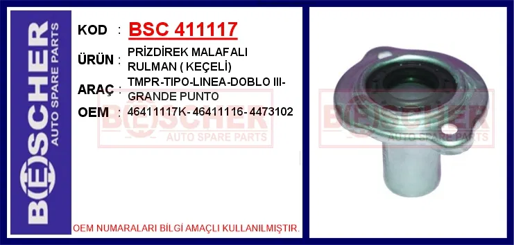 46411117K Prizdirek Malafalı Rulman ( Keçeli) TMPR-TIPO-LINE | BESCHER