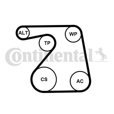 Multi V-Belt Kit + Water Pump Opel Corsa D | 6PK1360WP1 CONTINENTAL