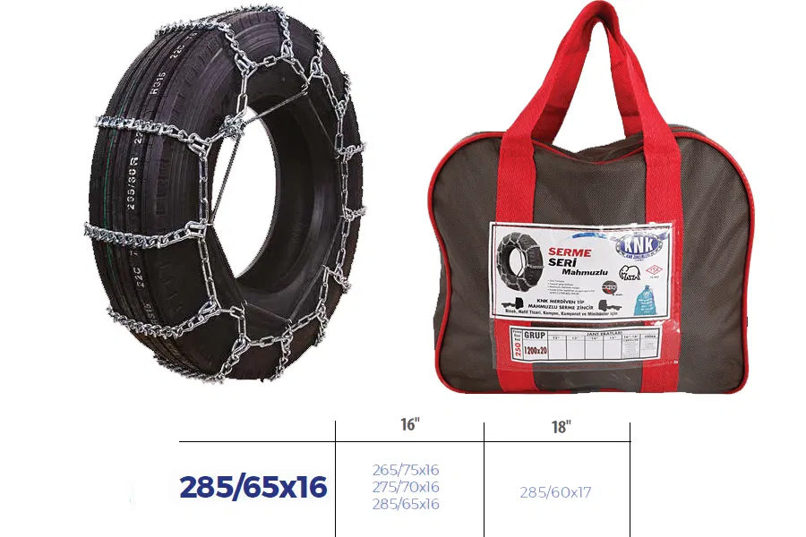 Patinaj Zinciri Minibüs Ve Kamyonet Serme 285/65x | 285-65X16 KNK
