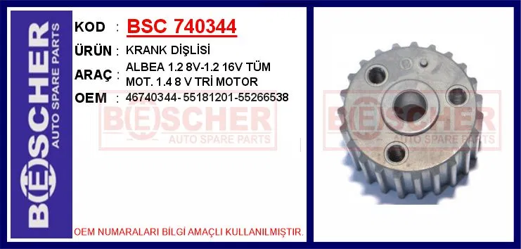 46740344 Krank Dişlisi Albea 1.2 8V-1.2 16V Tüm MOT. 1.4 8 | BESCHER