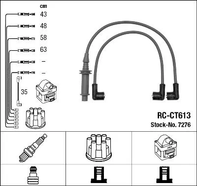 95607320 7276 RC-CT613 Ateşleme Kablosu Citroën BX Break | NGK