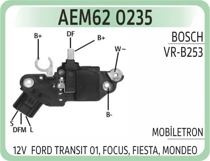 VRB253 Konjektor IB235 Ford Transit 01. FOCUS. FIESTA. Mo | 0235 AEM