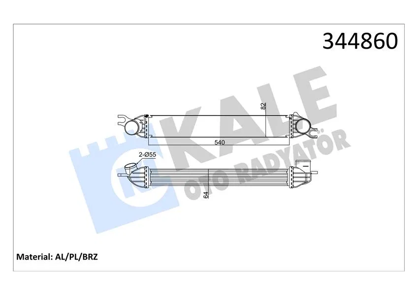 2.751.277 Turbo Radyatoru İntercooler Mini Cooper S 1.6 Turbo R55 05/ / R57 05/ / R58 09/ / R59 11/ / R61 12/ | 344860 KALE