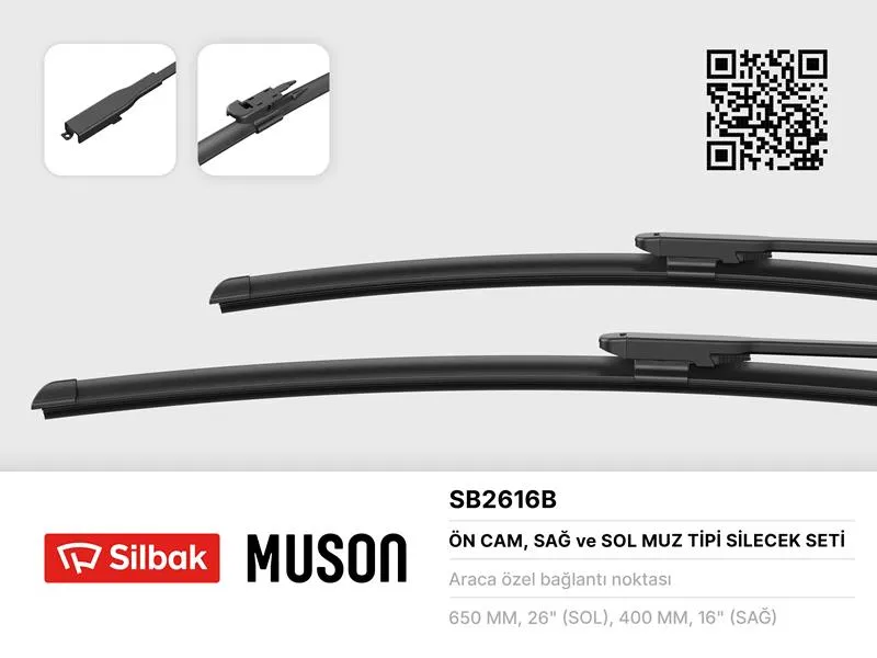 95516013 Silecek Süpürgesi Muz Tipi Opel Corsa D, Corsa E 06-14 | SB2616B SILBAK
