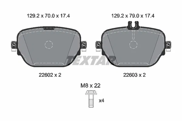 0004205602 Fren Balatası Mercedes-Benz E-Class T-Model | 2260203 TEXTAR