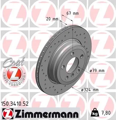 1166127 Arka Fren Aynası BMW 7 (E65-E66-E67) (05-08) | 150.3410.52 ZIMMERMANN
