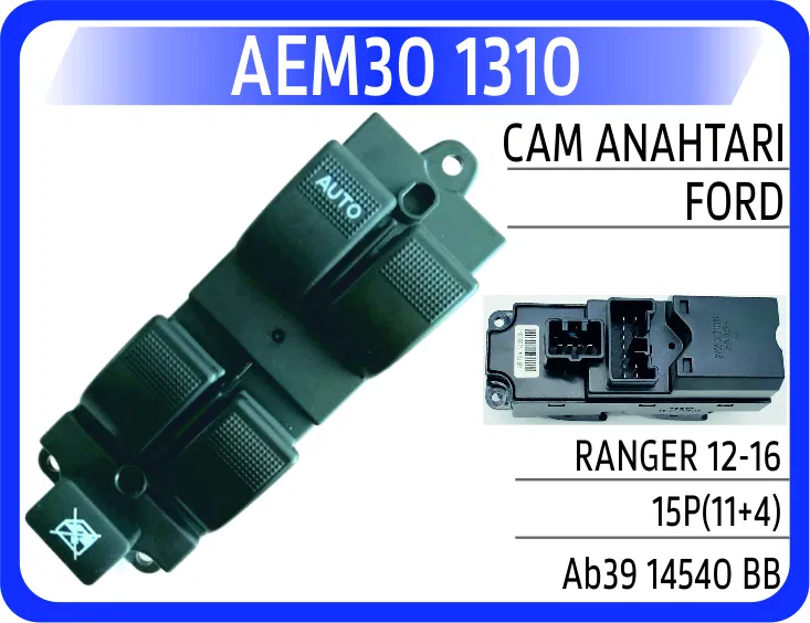 AB3914A132BB AB39 Cam Açma Anahtarı Ön Sol Ford Ranger (11-16) | 1310 AEM