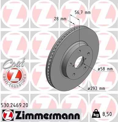 26300-AL000 Fren Disk DF6727S | 530.2469.20 ZIMMERMANN