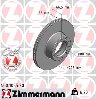 1164200105 Fren Disk DF1575 Mercedes-Benz SL | 400.1055.20 ZIMMERMANN