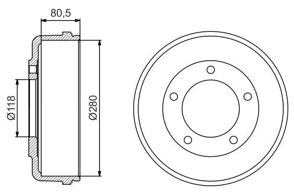 YC1W1126DD YC1W Arka Kampana Transit V.184 01-06 (Tek Teker) | 0986477203 BOSCH
