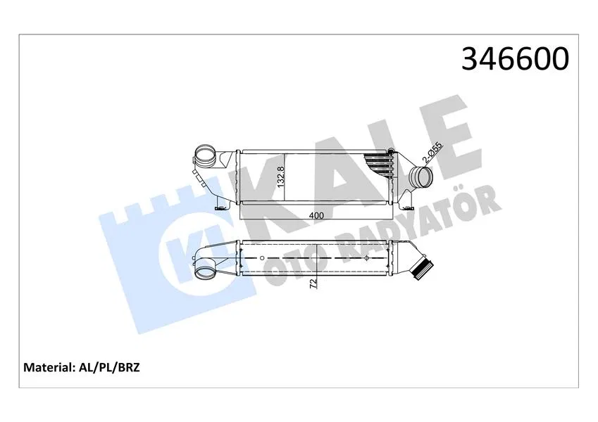 ME1C15 Turbo Radyatörü Ford Transit 01- 2.0 Tdci Önde | 346600 KALE