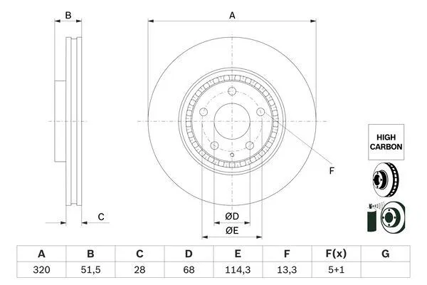 TK7833251A Fren Diski 6 2.2 D-6 2.2 D Wagon-6 2.2 D Wagon 4x4 | 0986479H02 BOSCH
