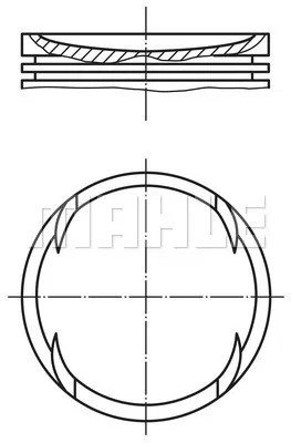 03E107065P Piston Complete | 028PI00120000 MAHLE