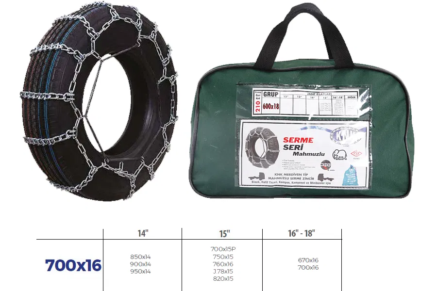 Patinaj Zinciri Minibüs Ve Kamyonet Serme 215X75X | 700X16 KNK