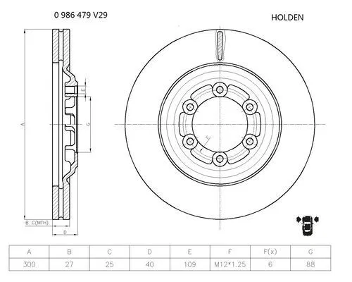 8979488071 Fren Diski Isuzu D-MAX I | 0986479V29 BOSCH