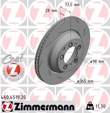 971615602J Fren Disk Porsche Panamera | 460.4519.20 ZIMMERMANN