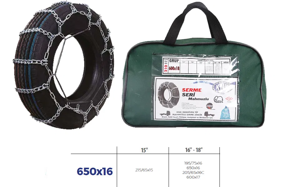 Patinaj Zinciri Minibüs Ve Kamyonet Serme (650x16) | 650X16 KNK