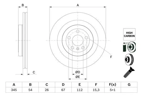 A1664230312 Fren Diski Mercedes-Benz GL-Class | 0986479D62 BOSCH