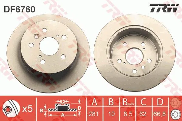 4243133150 Fren Diski Toyota Camry Saloon | DF6760 TRW