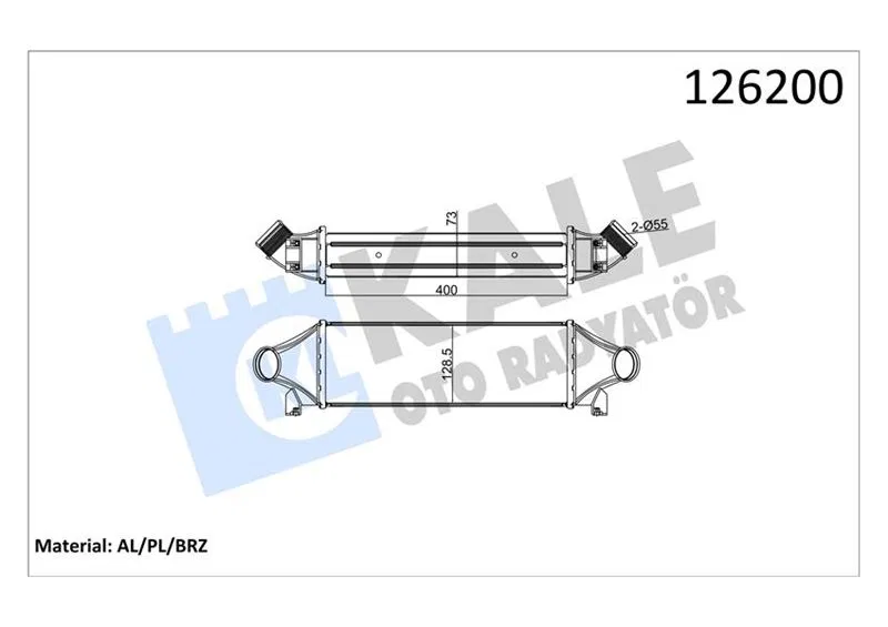 YC159L440CA YC15 Turbo Radyatörü Intercooler Ford Transit 01- 2 | 020CAC030 KALE