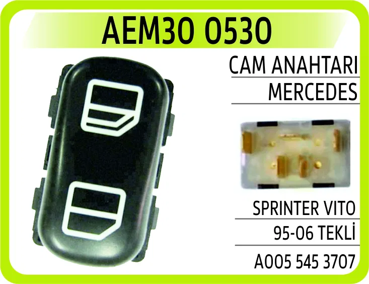 A0055453707 Cam Anahtarı Mercedes Sprinter Vito 95-06 Sağ | 0530 AEM