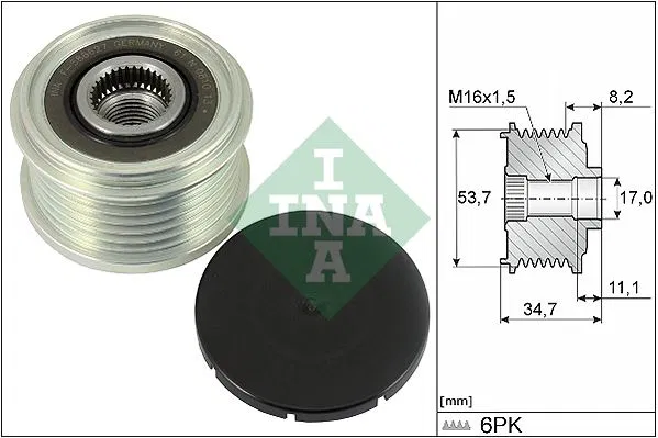 39047359 Alternator Saft Rulmanı ( Opel Combo 1.3 Cdti 12-/CORSA E 1.3 Cdti 14-/B 13 Dtc ) | 535032710 INA