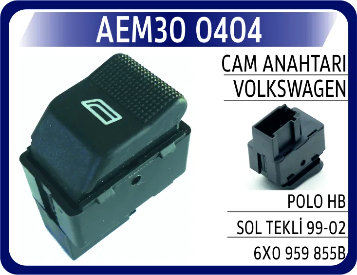 6X0959855B Cam Anahtarı VW Polo Hb Sol 99-02 | 0404 AEM
