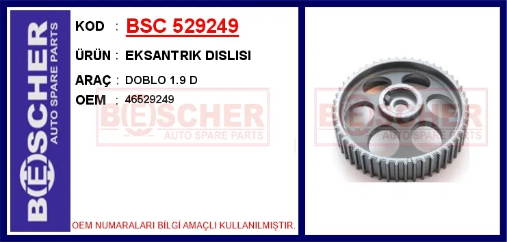46529249 Eksantrik Dişlisi Doblo 1.9 D | 529249 BESCHER