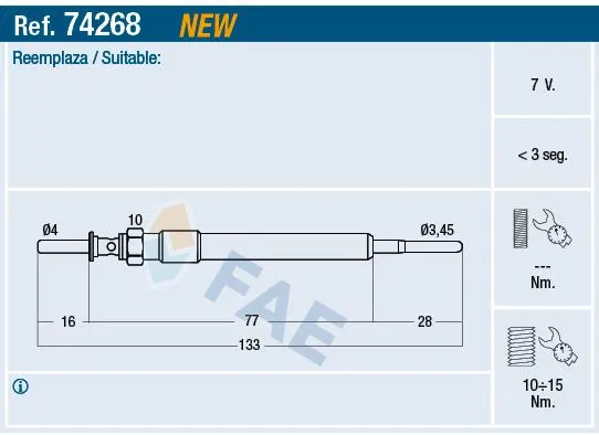 12 23 0 035 934 Kizdirma Bujısı COROLLA-AURIS 1.6 D4D 2015- BMW N4 | 74268 FAE