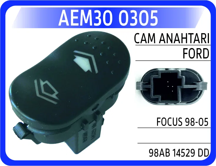 98AB 14529 DD Cam Düğmesi Tekli Ford Focus 98- Ön Sağ-Arka | AEM30-0305 AEM