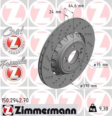 34212284811 Fren Disk BMW 4 | 150.2942.70 ZIMMERMANN