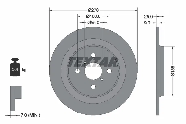 424310D060 Fren Diski Toyota Yaris | 92161903 TEXTAR