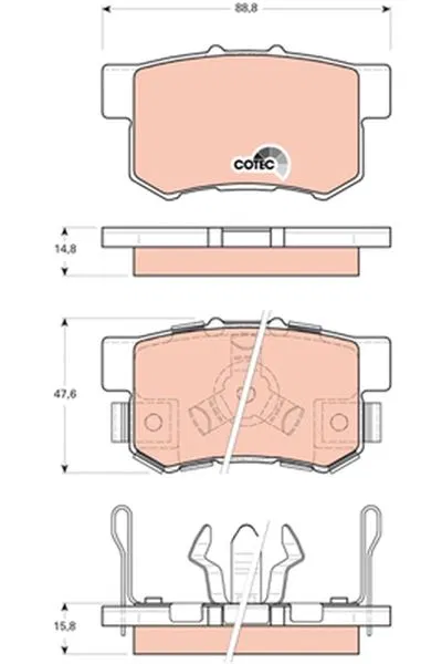 06430-S9A-000 Fren Balatası Arka Honda Crv II 2.0 01-07, 2.2 Ctdi 05-06 | GDB3438 TRW