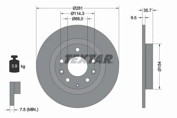 D10E26251 Fren Diski Mazda CX-3 | 92293703 TEXTAR
