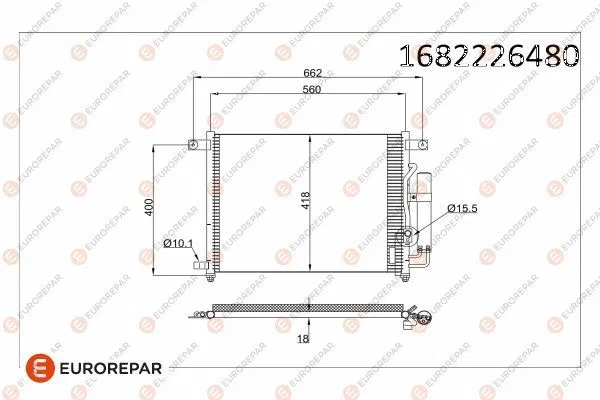 96469289 Klima Radyatörü (Kondenseri) Chevrolet Aveo-Kalos | 1682226480 EUROREPAR