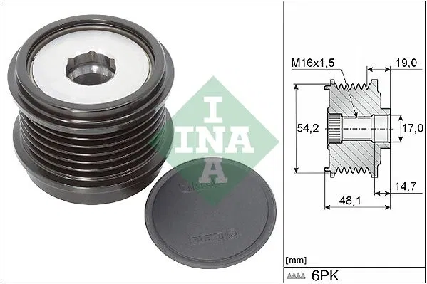 DS7Q10A352DC Kasnak Şarj Dinamo Transit V-363 / Focus / Mondeo / S-MAX 17- 1.5-2.0 D | 535031010 INA