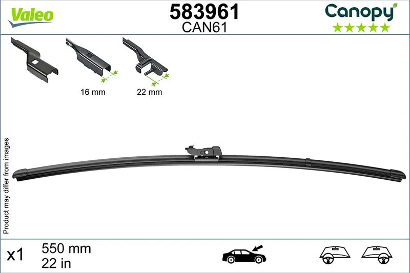 4B0955425 Silecek Süpürgesi (550 mm) Canopy | 583961 VALEO