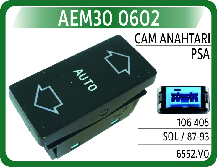 6552V0 Cam Anahtarı PSA 106 405 Sol / 87-93 | 0602 AEM