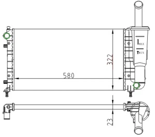 51724183 Radyatör (Mekanik) Fiat Punto 99-06 1.2 | MFI409023 ORIS