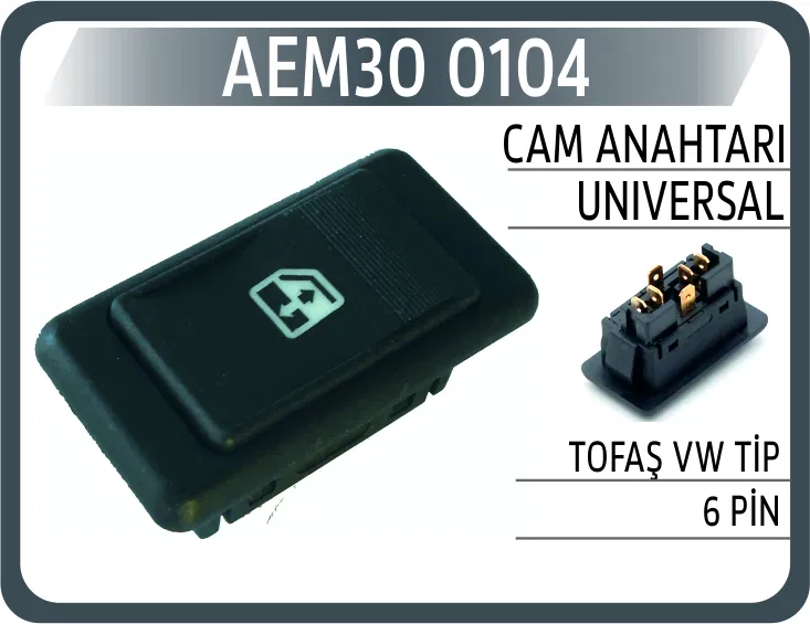 0104 Cam Anahtarı Universal Tofaş VW Tip 6 Pin | AEM