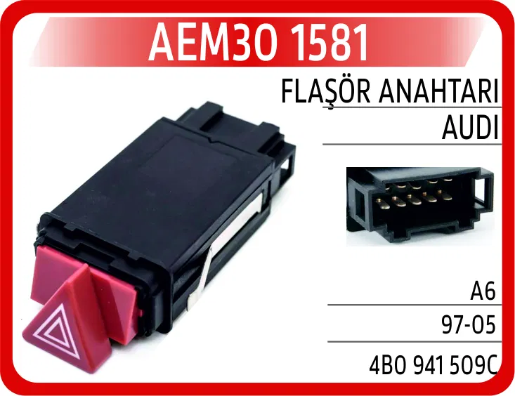 4B0941509C Flaşör Anahtarı Audi A6 97-05 | 1581 AEM