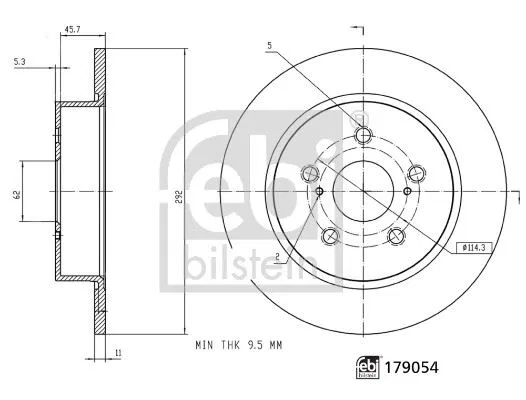 42431F4020 Fren Diski | 179054 FEBI