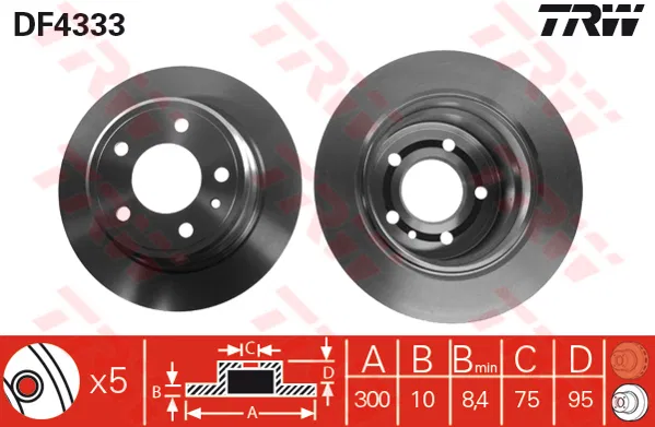 1158576 Fren Diski BMW 5 | DF4333 TRW