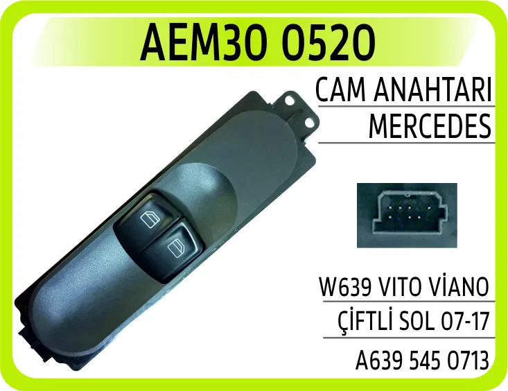 A6395450713 Cam Anahtarı Mercedes W639 Vito Viano Çiftli Sol 0 | 0520 AEM