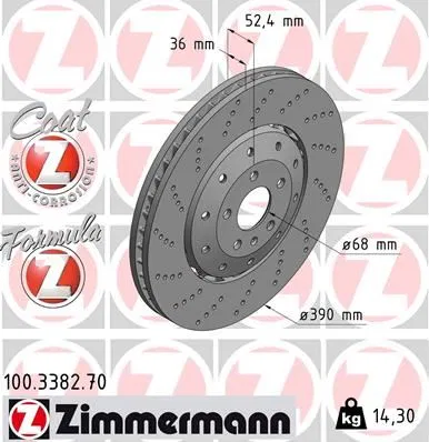 4G0615301AH Fren Disk Audi A6 C7 | 100.3382.70 ZIMMERMANN