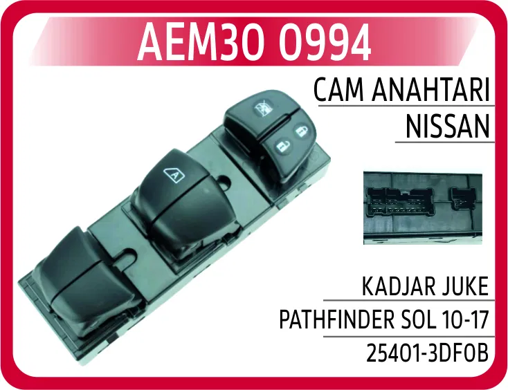 254013DF0B Cam Anahtarı Nissan Kadjar Juke Pathfinder Sol 10- | 0994 AEM