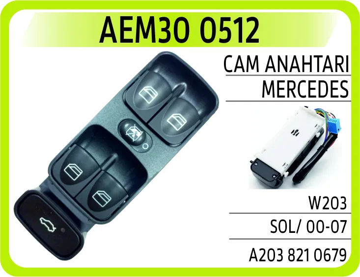 A2038210679 Cam Anahtarı Mercedes W203 SOL/ 00-07 | 0512 AEM